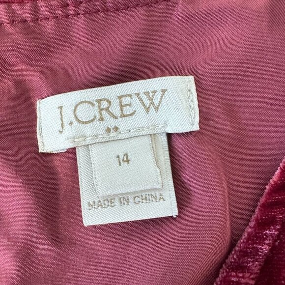 J Crew Peplum Top Velvet Red Drapey Tank Size 14 - Picture 4 of 10